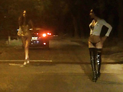 Nikki is a street whore. Excited Nicole Montero teasing guys on the street